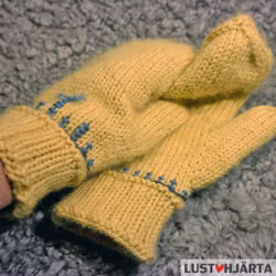 Stickade tumvantar ULLA - 100% ull