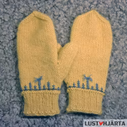 Stickade tumvantar ULLA - 100% ull