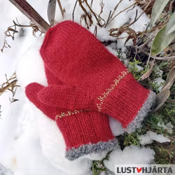 Stickade tumvantar JULVANTE - ull och alpacka