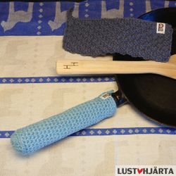 Virkat handtagsskydd stekpanna - 100% återvunnen bomull