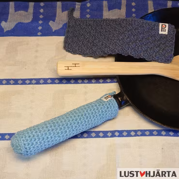Virkat handtagsskydd stekpanna - 100% återvunnen bomull