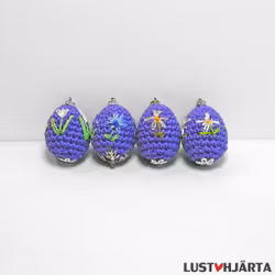 Virkat litet påskägg med dekoration