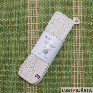 Stickad lite mindre disktrasa - 30% lin 70% bomull