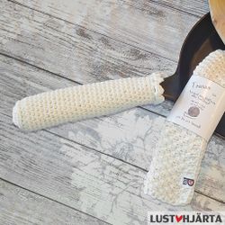 Virkat handtagsskydd stekpanna - 30% lin 70% bomull - uddkant