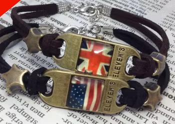 Retro Vintage Amerikanska Flaggan Armban/ Pararmband