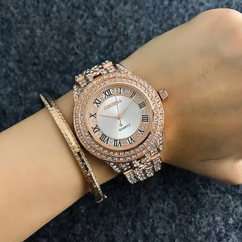 Super Häftig Dam Klocka med Strass