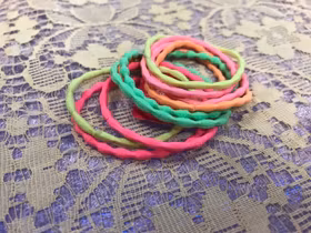 Fin Elastisk Hårsnodd /Armband, 10st