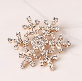Strass Snöflinga Brosch
