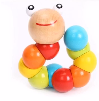 Färgad Trä Caterpillar, TräleksakerFärgad