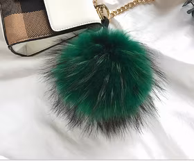 Två Tonig Modepäls Väska hängsmycke/Plush nyckelring hänge/Fur boll hängsmycke
