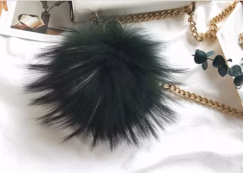 Två Tonig Modepäls Väska hängsmycke/Plush nyckelring hänge/Fur boll hängsmycke
