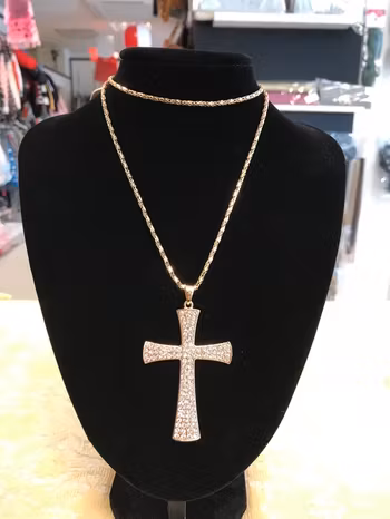 Långt Stort halsband med Strass