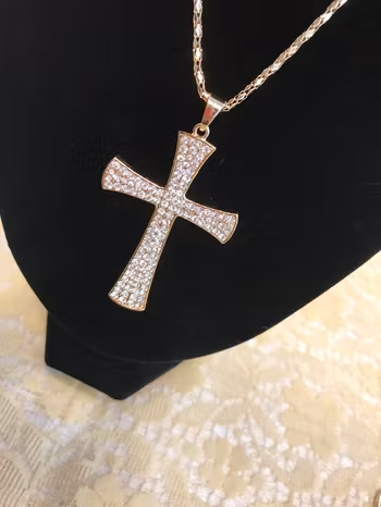 Långt Stort halsband med Strass