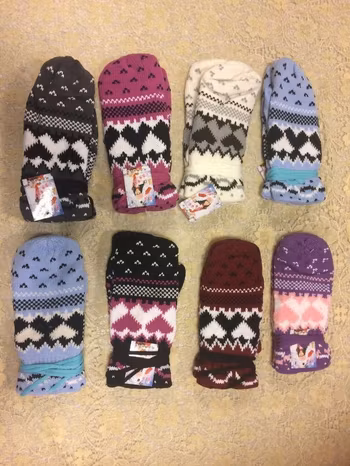 Stickad Vinter Vantar med Fleece