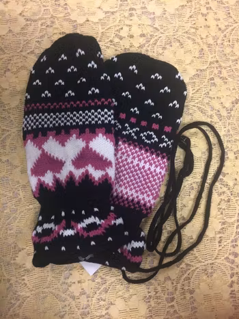 Stickad Vinter Vantar med Fleece
