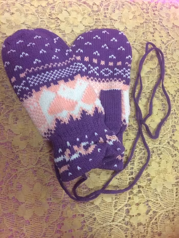 Stickad Vinter Vantar med Fleece