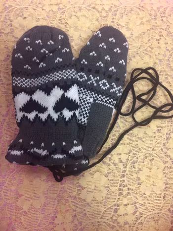 Stickad Vinter Vantar med Fleece