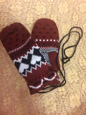 Stickad Vinter Vantar med Fleece