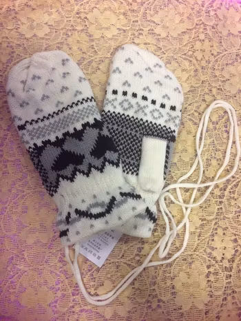 Stickad Vinter Vantar med Fleece