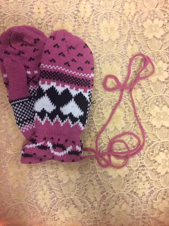 Stickad Vinter Vantar med Fleece