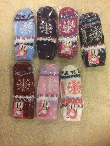 Stickad Vinter Vantar med Fleece