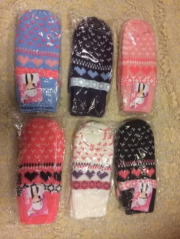 Stickad Vinter Vantar med Fleece
