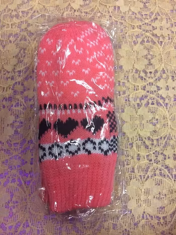 Stickad Vinter Vantar med Fleece