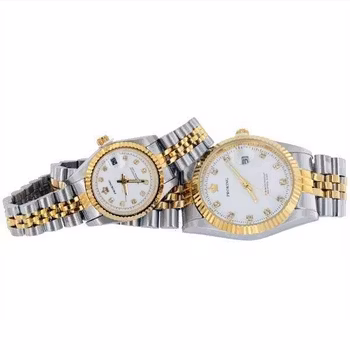 Klocka Two Tone Crown Bling med Datum