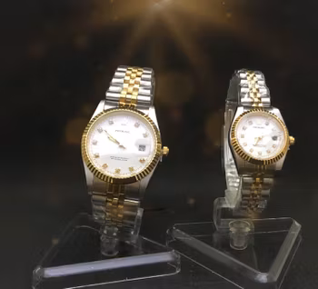 Klocka Two Tone Crown Bling med Datum
