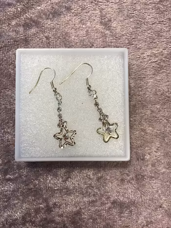 925 Silverpläterade Örhänge med Strass
