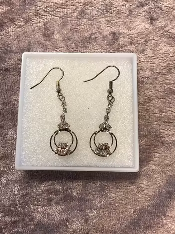 925 Silverpläterade Örhänge med Strass