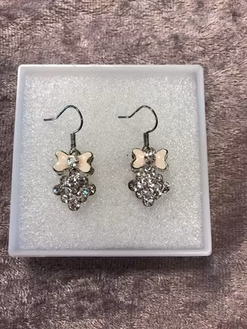 Silverpläterade Örhänge med Strass