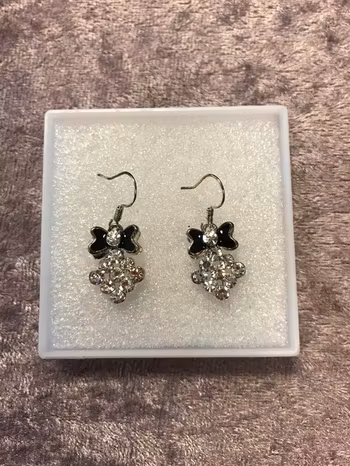 Silverpläterade Örhänge med Strass