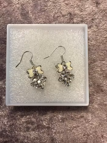 Silverpläterade Örhänge med Strass