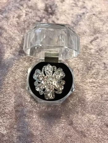 Silverpläterade ringar med strass