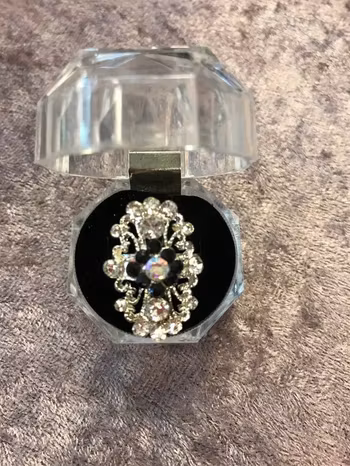 Silverpläterade Strass Ringar