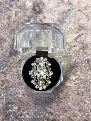 Silverpläterade Strass Ringar