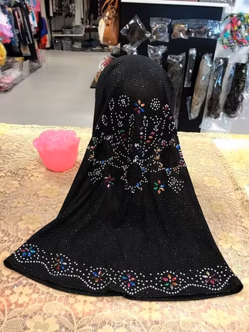 Arabisk Hijab / Muslimsk Huvudduk med Glitter