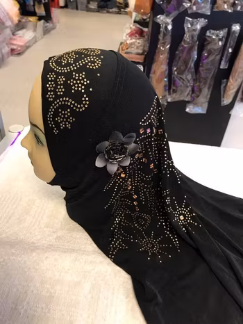 Arabisk Hijab / Muslimsk Huvudduk med Glitter