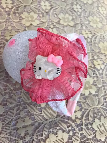 Handgjort Stor  Hello Kitty Diadem