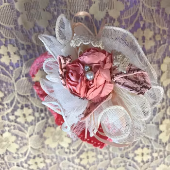 Handgjord  Stor Diadem med Strass och Pärla