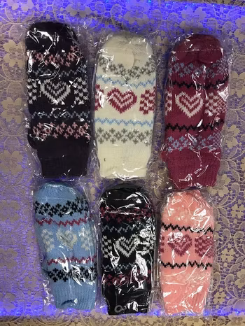 Stickad Vinter Vantar med Fleece