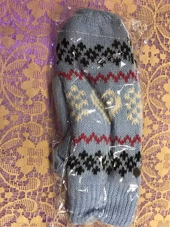 Stickad Vinter Vantar med Fleece