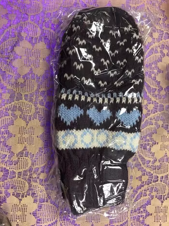 Stickad Vinter Vantar med Fleece