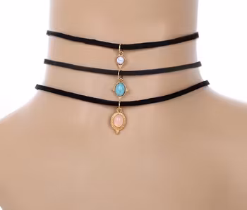 Hänge Halsband Kedje , Turkos Halsband