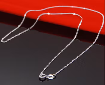 925 Silverpläterad ( stämplat ) Halsband