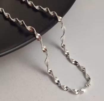 925 Silverpläterad ( stämplat ) Halsband