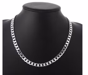 925 Silverpläterad Halsband , 6 MM