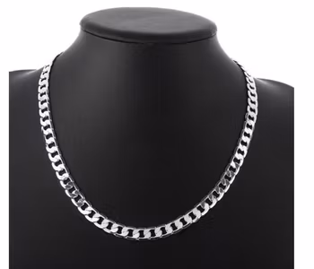 925 Silverpläterad Halsband , 6 MM