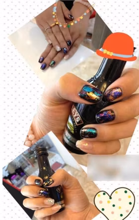 Färgglada Glitter Nagelklistermärken